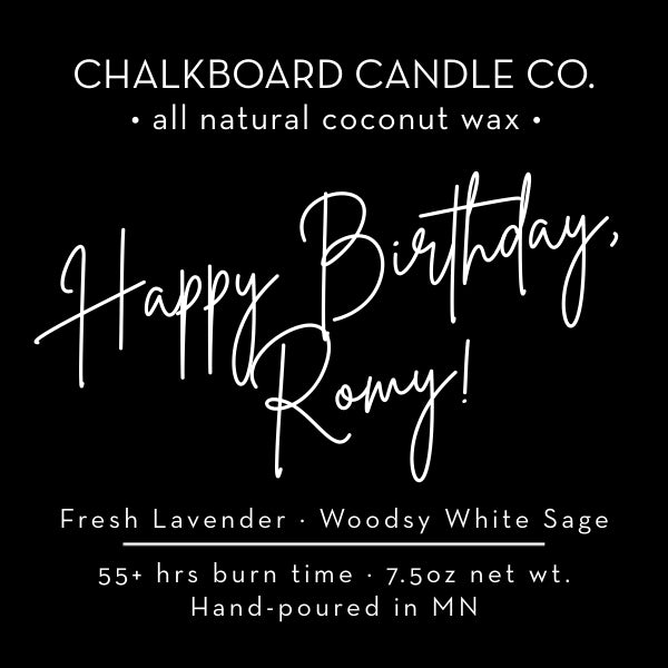 Custom Label Candle CHALKBOARD CANDLE CO.