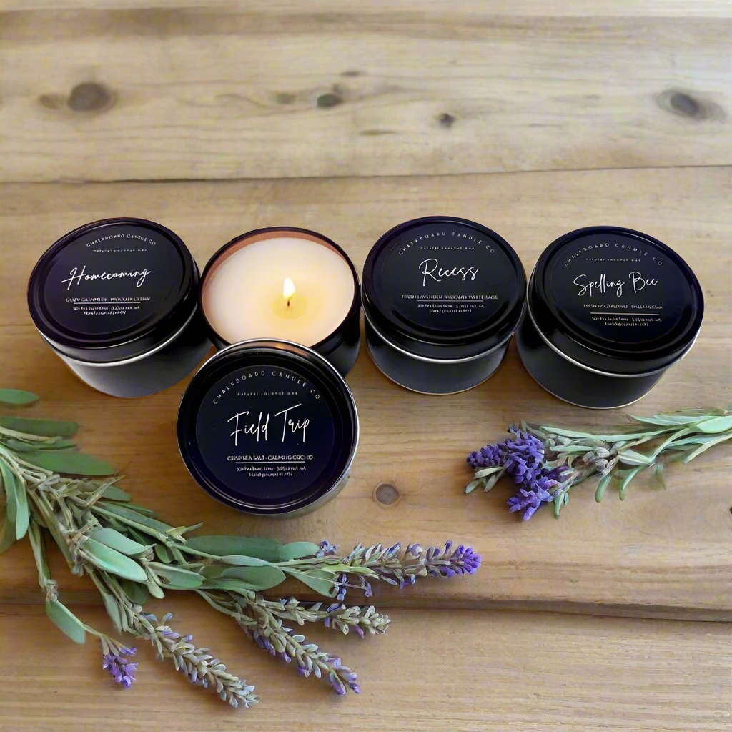 The Calming Tin Candle Flight